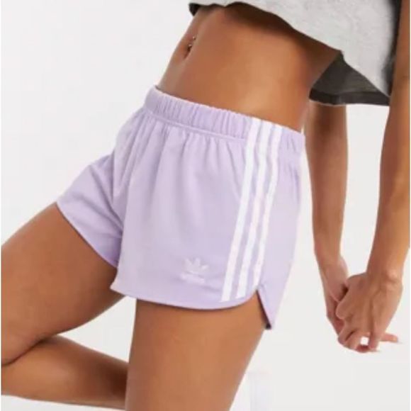 adidas Pants - Adidas Shorts Active 3 Stripe Trefoil Logo Gym Athletic Leisure Mauve Size M